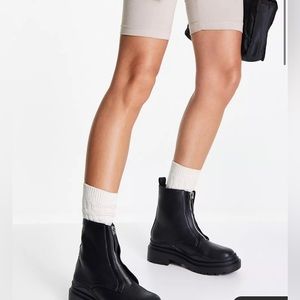 RAID Missellie chunky ankle boots with zip in black